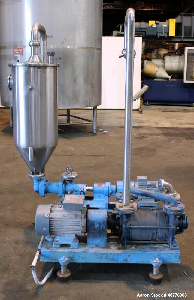 Used Alfa Laval Rotary Vacuum Filter, Type Lundinfilter TF-8M2. 81.76 Square feet (8m2) filtration area. 304 Stainless steel drum, approximately 70" diameter x 58" face. Driven by .95/1.8kW, 380 volt...