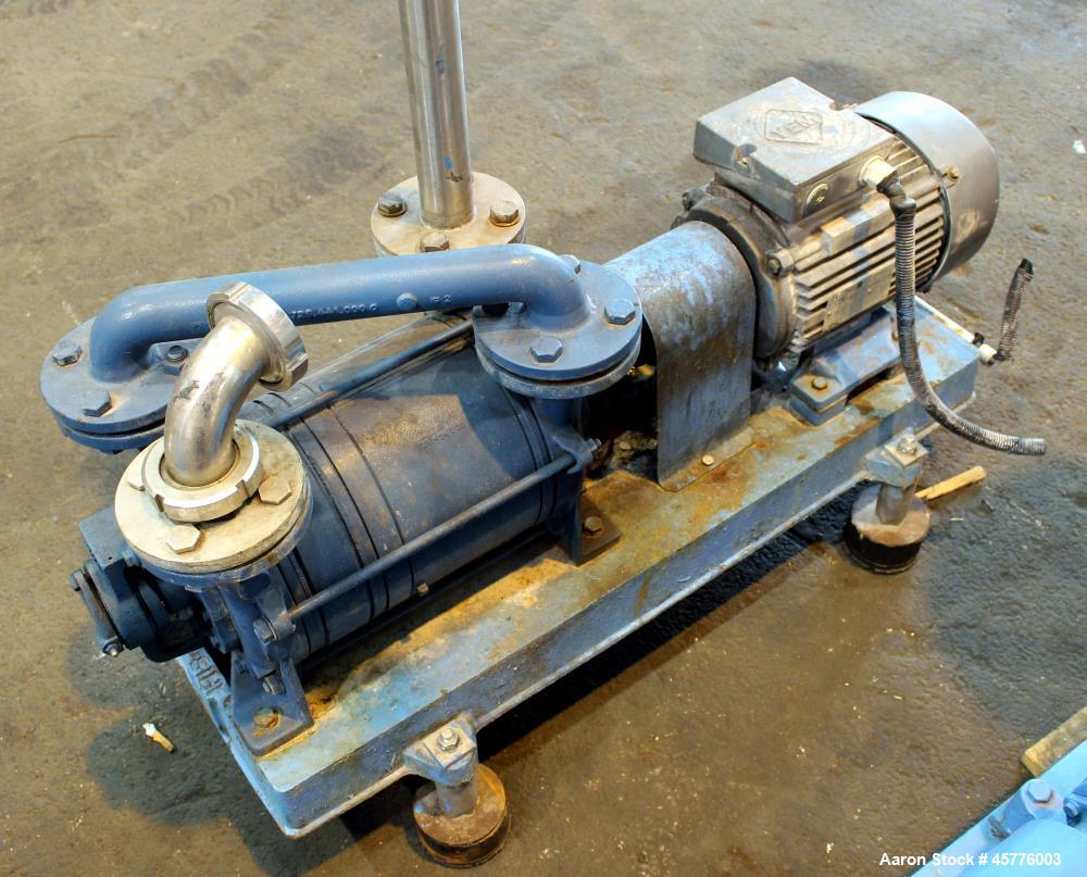 Used Alfa Laval Rotary Vacuum Filter, Type Lundinfilter TF-8M2. 81.76 Square feet (8m2) filtration area. 304 Stainless steel drum, approximately 70" diameter x 58" face. Driven by .95/1.8kW, 380 volt...