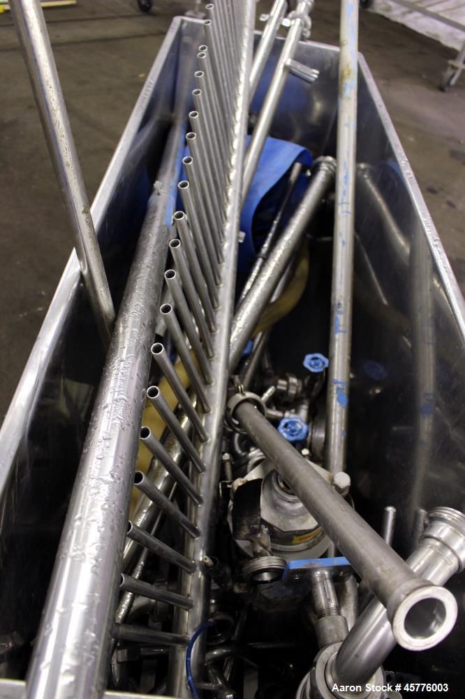 Used Alfa Laval Rotary Vacuum Filter, Type Lundinfilter TF-8M2. 81.76 Square feet (8m2) filtration area. 304 Stainless steel drum, approximately 70" diameter x 58" face. Driven by .95/1.8kW, 380 volt...