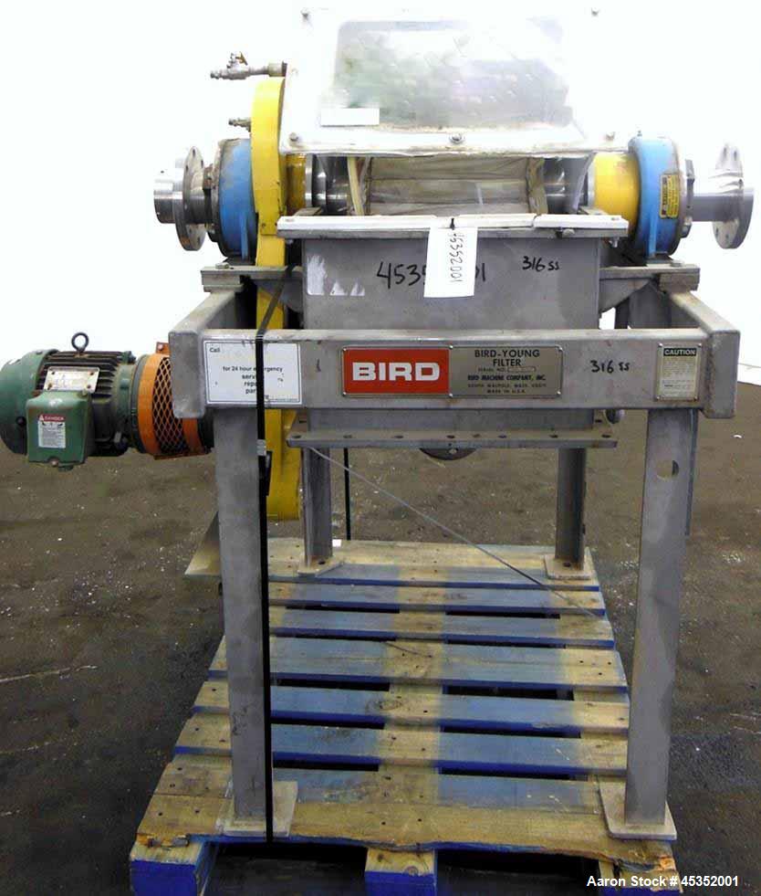 Used Stainless Steel Bird Young YUF Rotary Vacuum Filter