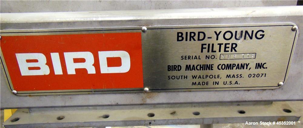 Used Stainless Steel Bird Young YUF Rotary Vacuum Filter