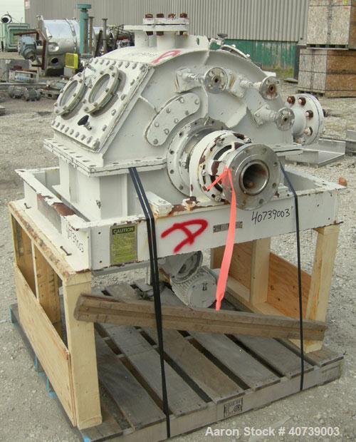 Used Bird Young Rotary Vacuum Filter, 316 stainless steel. Approximately 3 square feet filter area. 18" diameter x 12" face drum driven by a 2 hp, 3/60/460 volt, 1725 rpm motor thru an SM-CYCLO ratio...