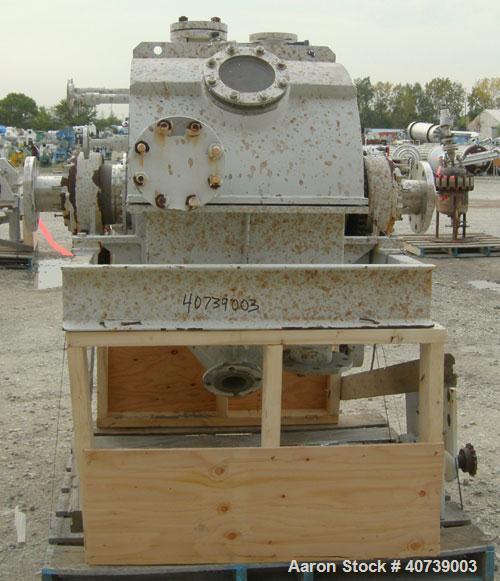 Used Bird Young Rotary Vacuum Filter, 316 stainless steel. Approximately 3 square feet filter area. 18" diameter x 12" face drum driven by a 2 hp, 3/60/460 volt, 1725 rpm motor thru an SM-CYCLO ratio...