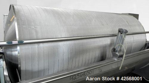 Used Della Toffola Rotary Vacuum Filter, 107 Square Feet (10 square meter) Filter Area, Model EC 10. 304 Stainless Steel. 46.8” Diameter x 93.6” straight side (1200 mm x 2500 mm straight side) filter...