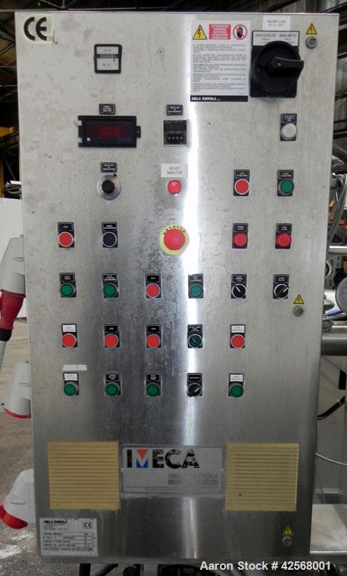 Used Della Toffola Rotary Vacuum Filter, 107 Square Feet (10 square meter) Filter Area, Model EC 10. 304 Stainless Steel. 46.8” Diameter x 93.6” straight side (1200 mm x 2500 mm straight side) filter...