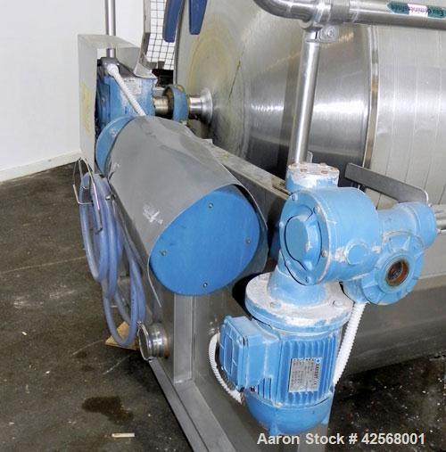 Used Della Toffola Rotary Vacuum Filter, 107 Square Feet (10 square meter) Filter Area, Model EC 10. 304 Stainless Steel. 46.8” Diameter x 93.6” straight side (1200 mm x 2500 mm straight side) filter...