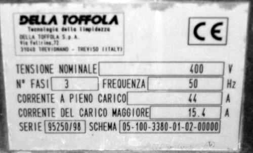 Used Della Toffola Rotary Vacuum Filter, 107 Square Feet (10 square meter) Filter Area, Model EC 10. 304 Stainless Steel. 46.8” Diameter x 93.6” straight side (1200 mm x 2500 mm straight side) filter...