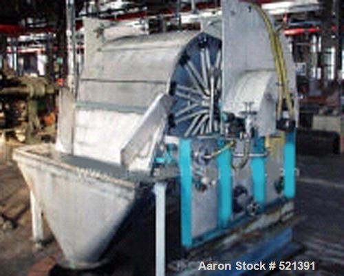 USED: Dorr Oliver rotary vacuum filter, 4 sq meter. Material ofconstruction is 316Ti (1.4571) stainless steel. 3'9" diameter x 3'7"straight side (1200mm x 1450mm) drum. Knife discharge. Driven by aLo...