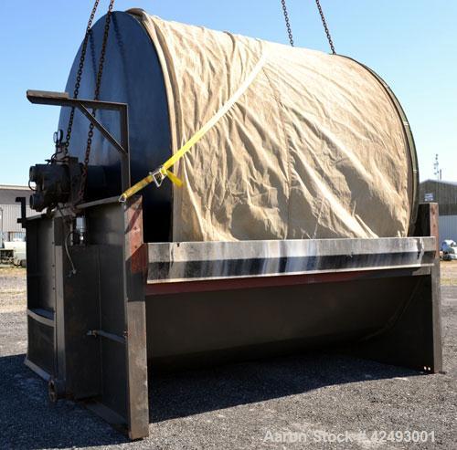 Used Eimco Sanitary Eimcobelt Rotary Vacuum Filter, 376 Square Feet Filter Area, Carbon Steel. Drum 144’’ diameter x 120’’ face, variable submergence. Drum driven by a 3 hp, 3/60/230/460 volt, 1755 r...