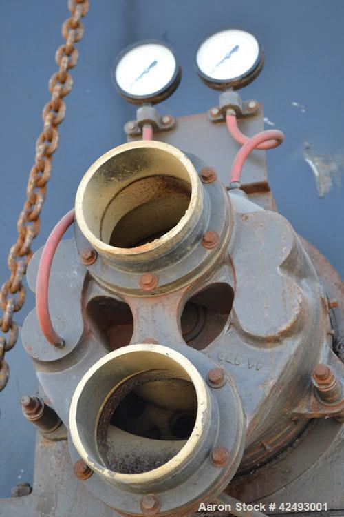 Used Eimco Sanitary Eimcobelt Rotary Vacuum Filter, 376 Square Feet Filter Area, Carbon Steel. Drum 144’’ diameter x 120’’ face, variable submergence. Drum driven by a 3 hp, 3/60/230/460 volt, 1755 r...