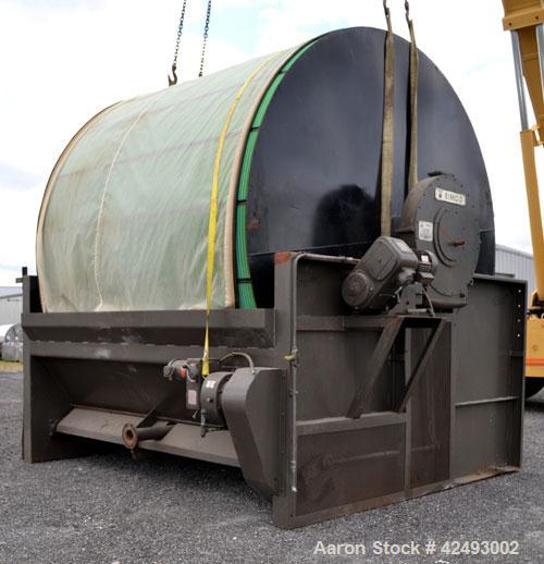 Used Eimco Sanitary Eimcobelt Rotary Vacuum Filter, 376 Square Feet Filter Area, Carbon Steel. Drum 144’’ diameter x 120’’ face, variable submergence. Drum driven by a 3 hp, 3/60/230/460 volt, 1755 r...