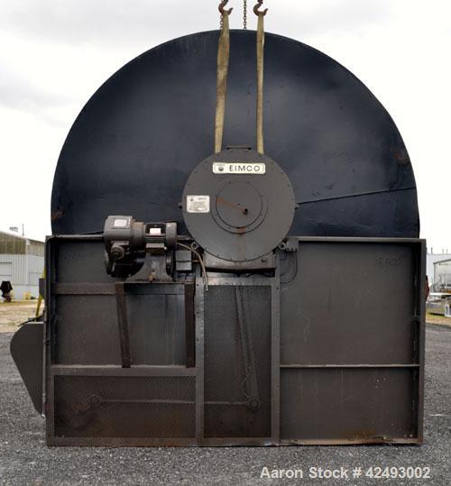 Used Eimco Sanitary Eimcobelt Rotary Vacuum Filter, 376 Square Feet Filter Area, Carbon Steel. Drum 144’’ diameter x 120’’ face, variable submergence. Drum driven by a 3 hp, 3/60/230/460 volt, 1755 r...