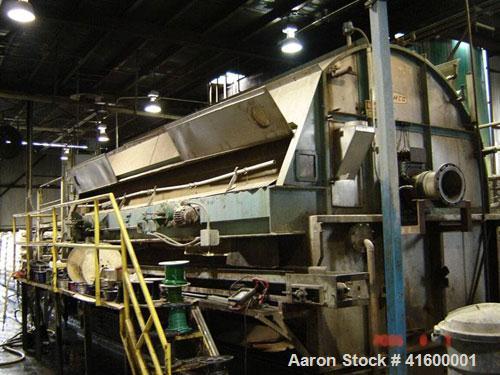 Used Eimco Rotary Vacuum Filter. 316 stainless steel construction on wetted parts. 8' diameter x 20' long drum. Advancing knife discharge. Includes pumps and tanks.