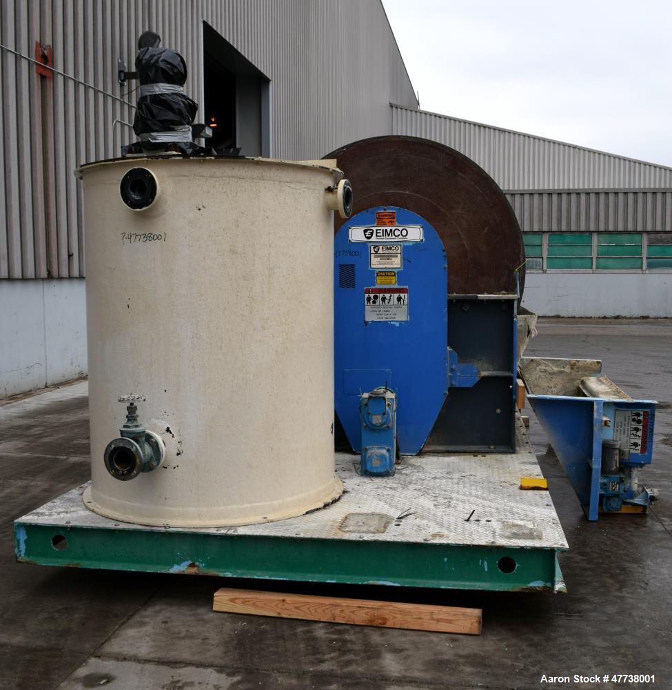 Used Eimco Pre-Coat Rotary Vacuum Filter, Approximate 150 Square Feet Filter Area, Carbon Steel. Drum 6 diameter x approximate 8 face driven by a 3/4hp, 3/60/208-230/460 volt, 1725 rpm Speed-Trol var...