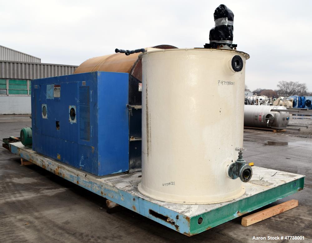 Used Eimco Pre-Coat Rotary Vacuum Filter, Approximate 150 Square Feet Filter Area, Carbon Steel. Drum 6 diameter x approximate 8 face driven by a 3/4hp, 3/60/208-230/460 volt, 1725 rpm Speed-Trol var...