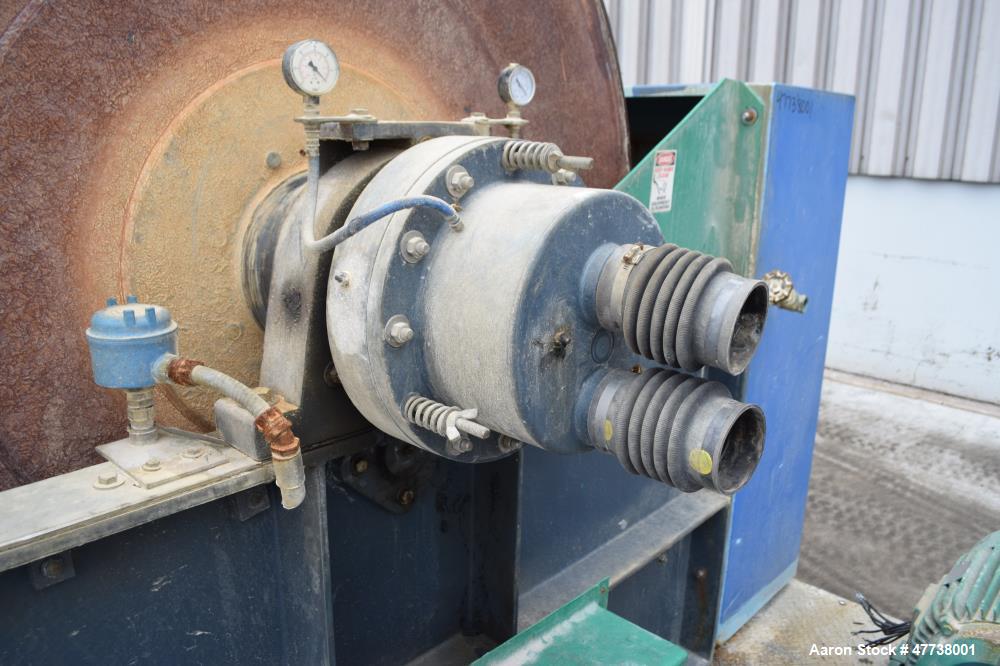 Used Eimco Pre-Coat Rotary Vacuum Filter, Approximate 150 Square Feet Filter Area, Carbon Steel. Drum 6 diameter x approximate 8 face driven by a 3/4hp, 3/60/208-230/460 volt, 1725 rpm Speed-Trol var...