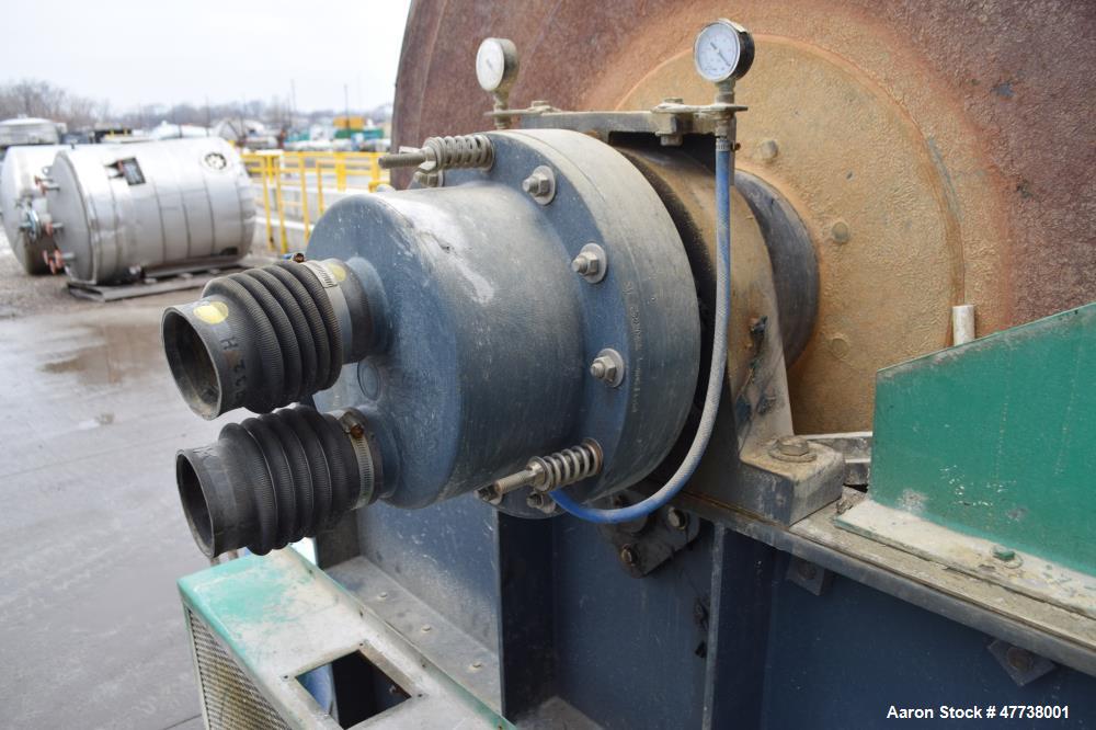 Used Eimco Pre-Coat Rotary Vacuum Filter, Approximate 150 Square Feet Filter Area, Carbon Steel. Drum 6 diameter x approximate 8 face driven by a 3/4hp, 3/60/208-230/460 volt, 1725 rpm Speed-Trol var...
