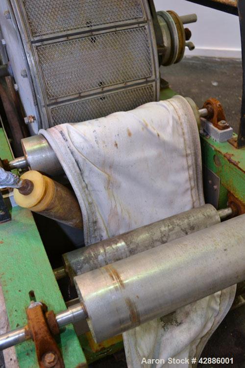 Used Filtration Engineers Rotary Vacuum Drum Filter, 9.4 Square Feet Filter Area, Model 3X1, 316 Stainless Steel. Drum 36 diameter x 12 long. Drum driven by an approximate 1hp variable speed motor. S...