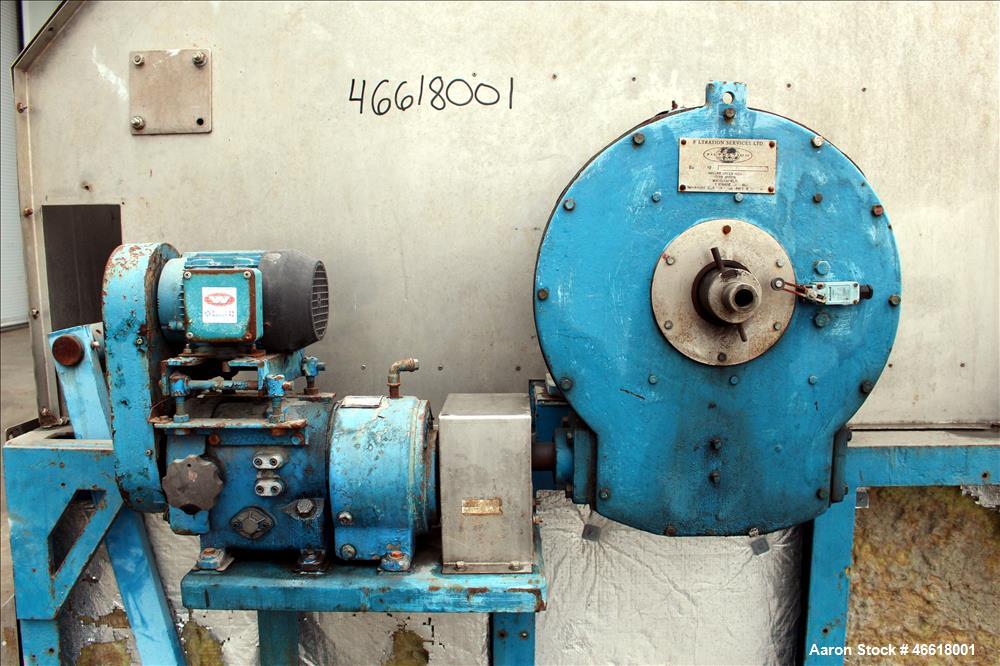 Used Filtration Services Limited RotoVac Rotary Vacuum Filter, 316 Stainless St