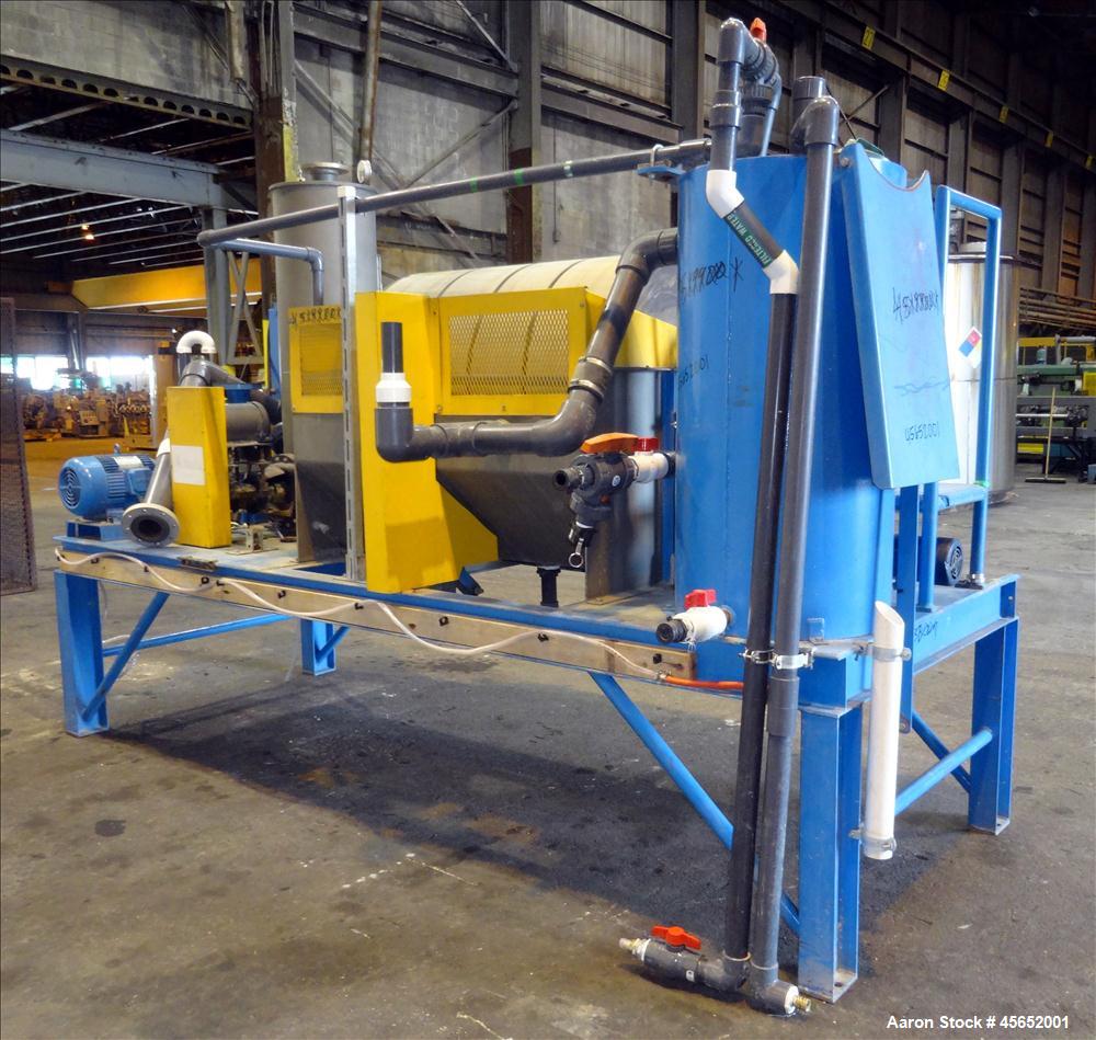 Used Great Lakes Environmental Rotary Drum Vacuum Filter, 301 stainless steel drum. Approximately 37.7 square feet filter area. 36" Diameter x 48" face drum. Includes a stainless steel bottom holding...
