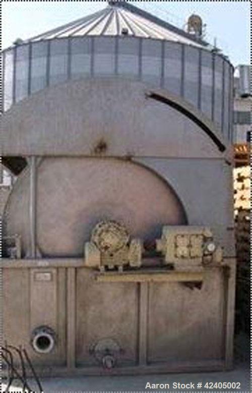 Used Hovex-Holland Rotary Vacuum Filter, type F2000-320. Material of construction is 316L stainless steel. Surface area: 185.76 square feet (18 square meter), 6'5" diameter x 10'6" straight side (200...