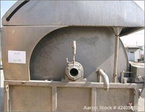 Used Hovex-Holland Rotary Vacuum Filter, type F2000-320. Material of construction is 316L stainless steel. Surface area: 185.76 square feet (18 square meter), 6'5" diameter x 10'6" straight side (200...