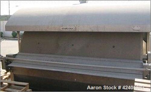 Used Hovex-Holland Rotary Vacuum Filter, type F2000-320. Material of construction is 316L stainless steel. Surface area: 185.76 square feet (18 square meter), 6'5" diameter x 10'6" straight side (200...