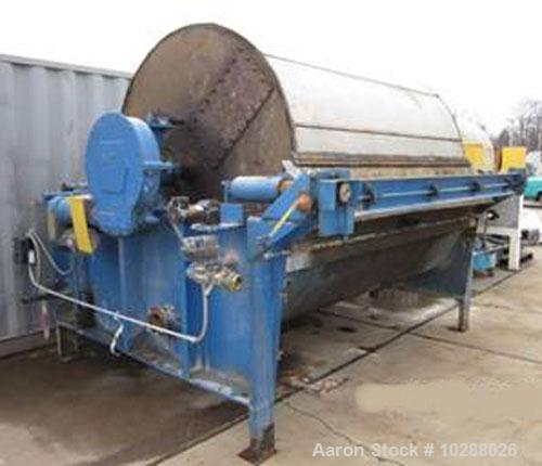 Used Komline Sanderson Rotary Vacuum Precoat Filter System, Model KS-1-585, Carbon Steel.Approximately 72" diameter drum x 96" long.Spray wash bar on the back side.Equipped with a Sihi vacuum pump dr...