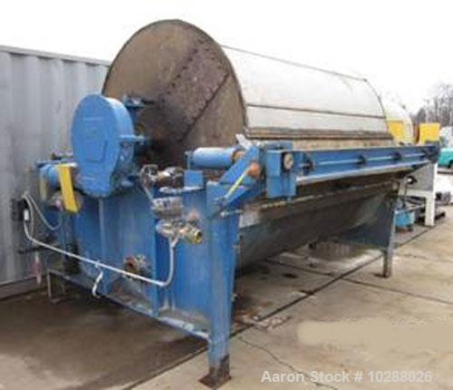 Used-Komline Sanderson Rotary Vacuum Precoat Filter System, Model KS-1-585, Carbon Steel.Approximately 72" diameter drum x 9...