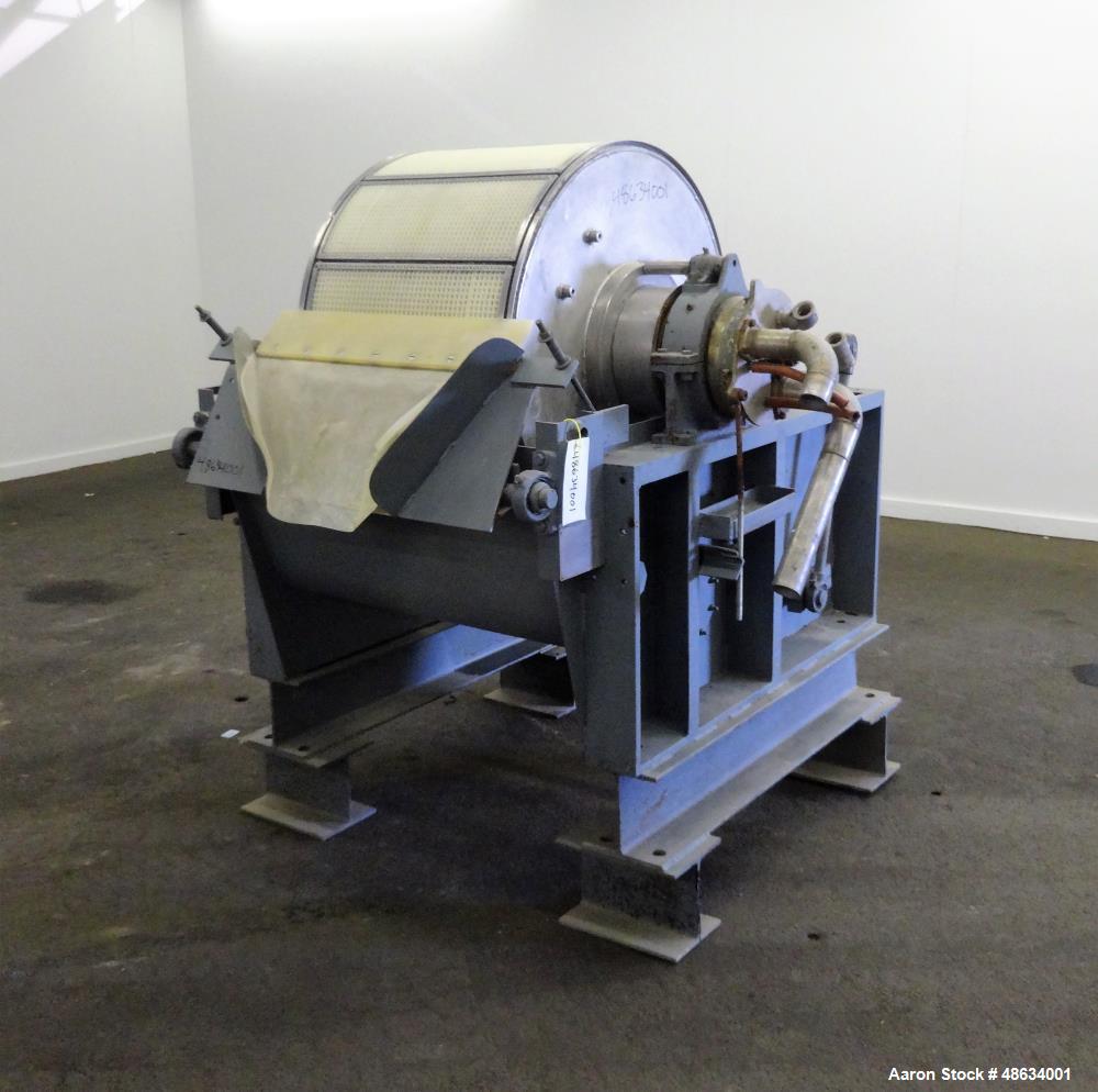 Used Komline Sanderson Rotary Vacuum Filter, Approximate 18.8 Square Feet, 316