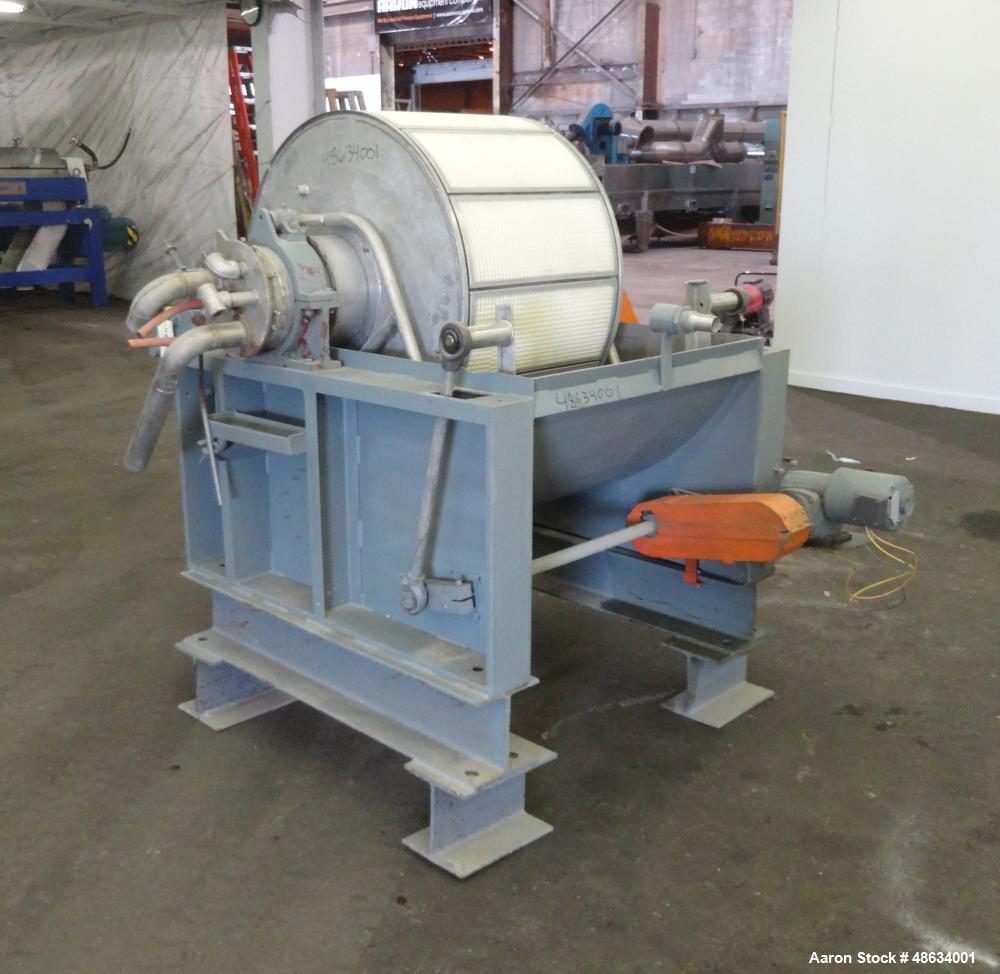 Used Komline Sanderson Rotary Vacuum Filter, Approximate 18.8 Square Feet, 316