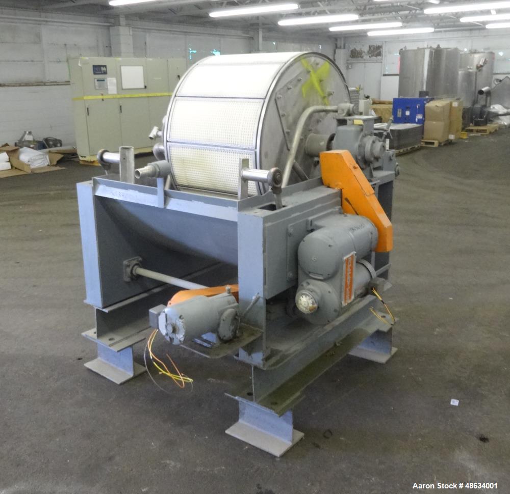 Used Komline Sanderson Rotary Vacuum Filter, Approximate 18.8 Square Feet, 316