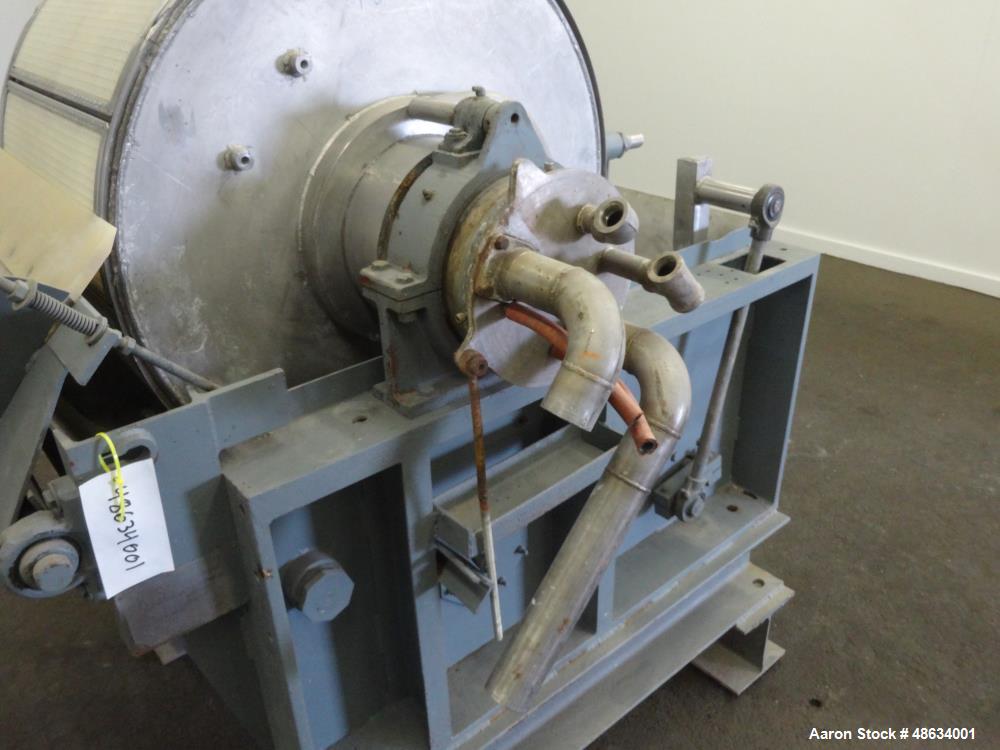 Used Komline Sanderson Rotary Vacuum Filter, Approximate 18.8 Square Feet, 316