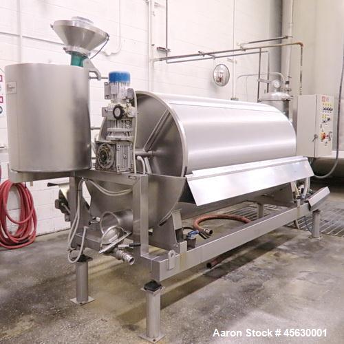 Used- Padovan Rotary Drum Filter, Stainless Steel. Diatomaceous Earth. Approximately 65 square feet.  Roll dimensions 39.5" ...