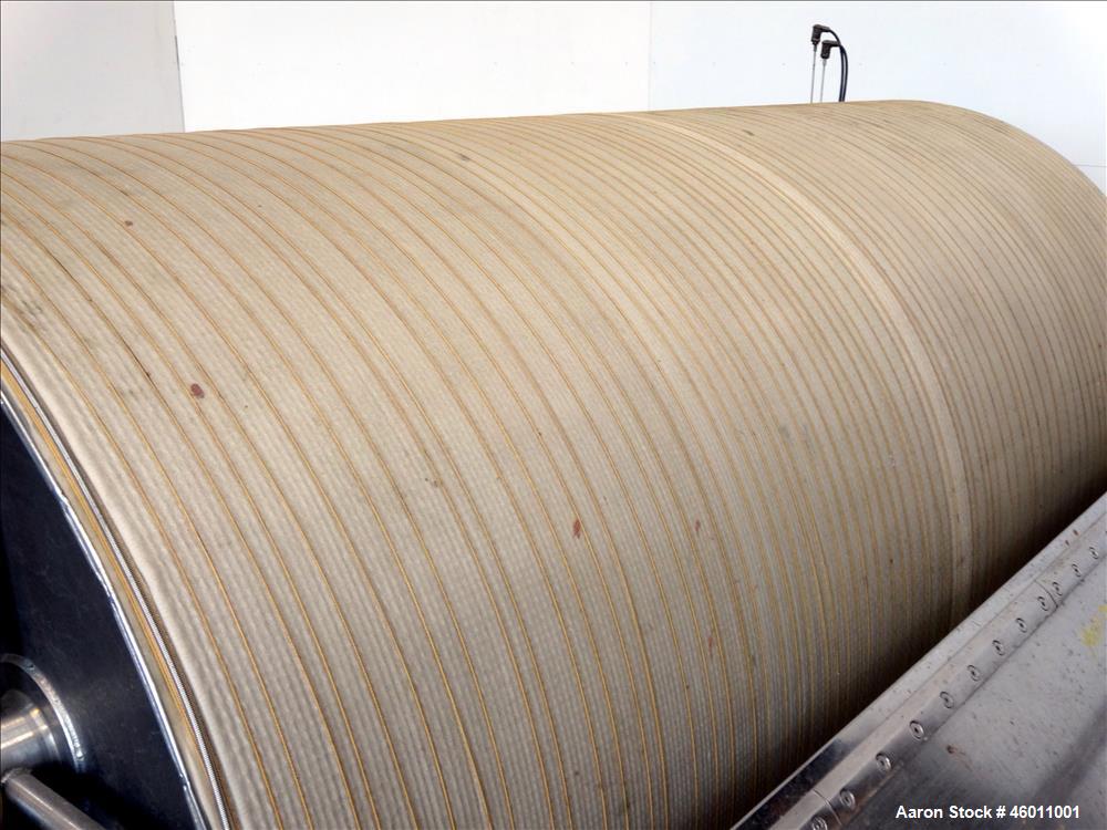 Used Seitz Enzinger Noll Duobloc (Drehfilter) Rotary Drum Vacuum Filter, Approximate 86 Square Feet (8m^2), 304 Stainless Steel. Drum 47.2" (1200 mm) diameter x 84" face. Driven by approximate 0.18/0...