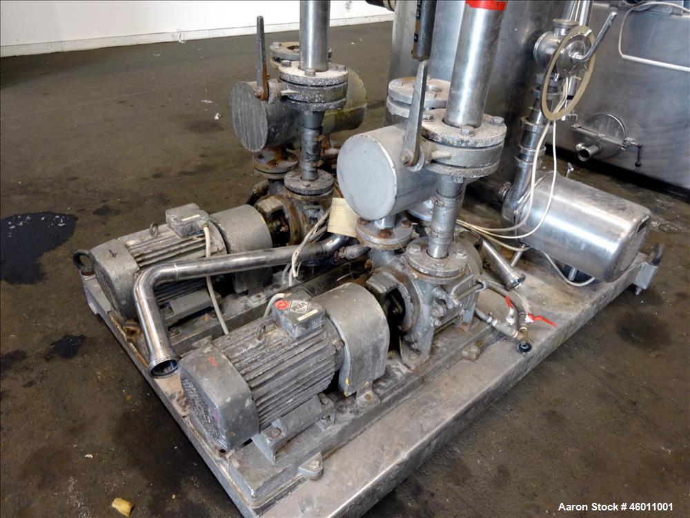 Used Seitz Enzinger Noll Duobloc (Drehfilter) Rotary Drum Vacuum Filter, Approximate 86 Square Feet (8m^2), 304 Stainless Steel. Drum 47.2" (1200 mm) diameter x 84" face. Driven by approximate 0.18/0...