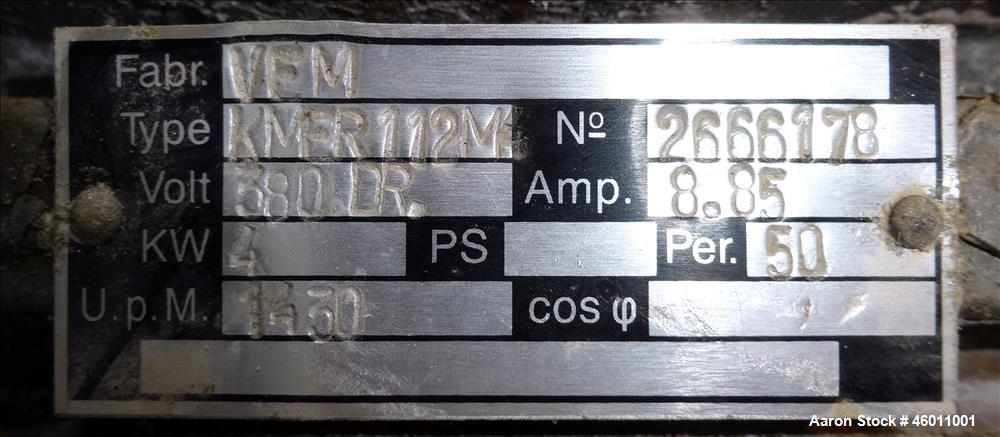 Used Seitz Enzinger Noll Duobloc (Drehfilter) Rotary Drum Vacuum Filter, Approximate 86 Square Feet (8m^2), 304 Stainless Steel. Drum 47.2" (1200 mm) diameter x 84" face. Driven by approximate 0.18/0...