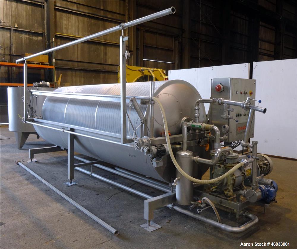Used Spadoni Rotary Vacuum Filter, Model ASSO 15, 161 Square Feet