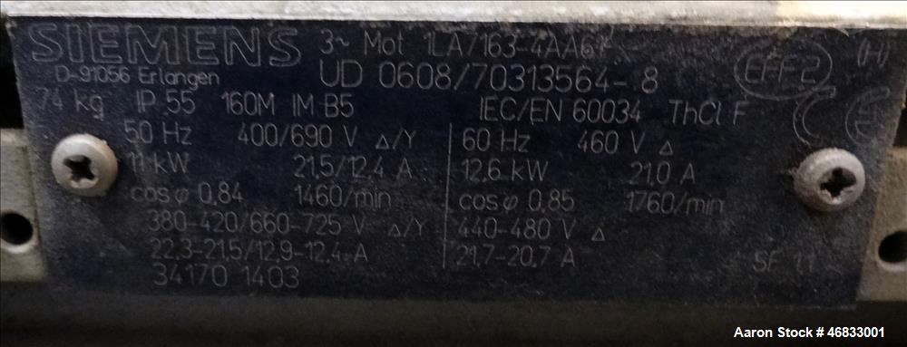Used Spadoni Rotary Vacuum Filter, Model ASSO 15, 161 Square Feet
