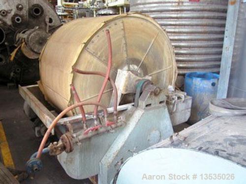 Used-Vernay 8NR Rotary Vacuum Filter. Stainless steel, 50.6 square feet (4.7 m2), 58.7" (1490 mm) diameter drum and 39.4" (1...