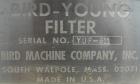 Used Bird Young Rotary Vacuum Filter, 316 stainless steel. Approximately 3 square feet filter area. 18