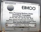 Used Eimco Sanitary Eimcobelt Rotary Vacuum Filter, 376 Square Feet Filter Area, Carbon Steel. Drum 144’’ diameter x 120’’ face, variable submergence. Drum driven by a 3 hp, 3/60/230/460 volt, 1755 r...