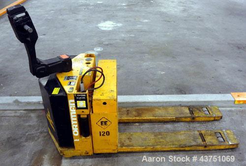 Used Big Joe Electric Walk Behind Pallet Truck, Model WPT-40-48. Lifting capacity 4000 pounds at 24” load center. 24 Volt. Fork length 48”, fork span 27”, raied height 9-1/8”, lowered height 3-1/4”. ...