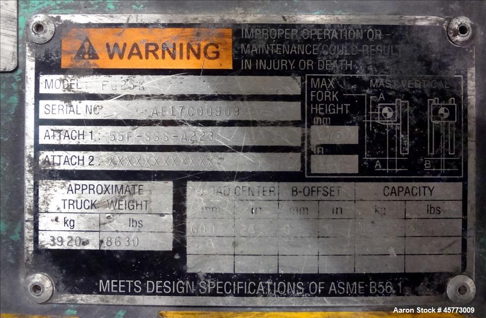 Used-Mitsubishi Fork Lift, Model FG 25K.