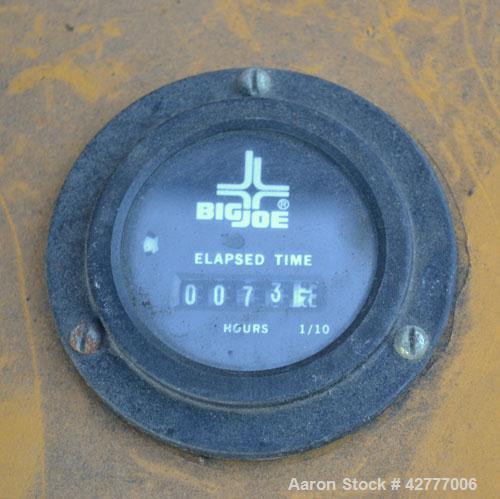 Used Big Joe Electric Walk Behind Reach Truck, Model PDR-20-106. Lifting capacity 2000 pounds at 24’’ center. Lift range 106’’, turning radius from 65’’. Lift speed empty 15’ per minute, loaded 10’ p...