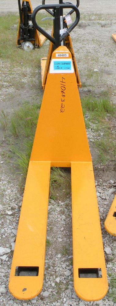 Used Lift-Rite Ergonomic 3000 12 Volt Electric/Manual Portable Scissor Lift, Model RG30E, Carbon Steel. 3000 pound capacity. Fork Width 20.5’’, Fork Length 48’’, Lowered Height 3.25’’, Raised Height ...