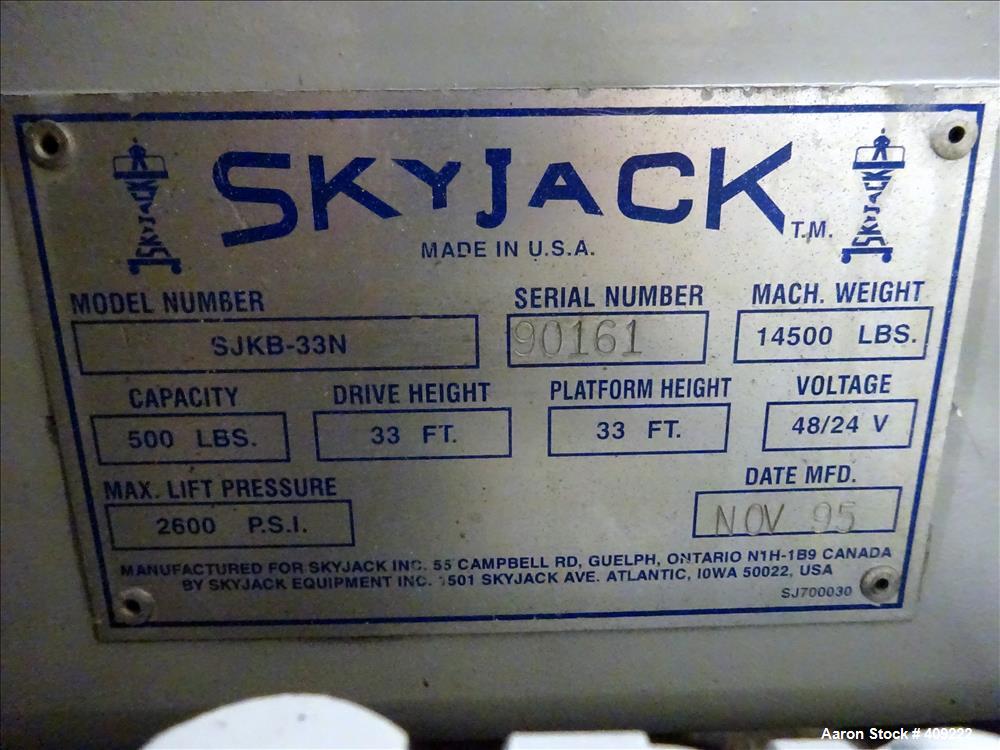 Used SkyJack Articulated Boom Lift, Model SJKB-33N.