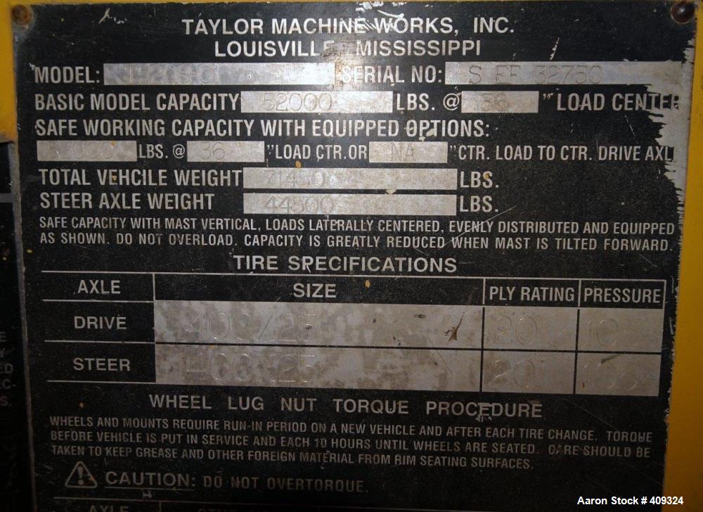 Used- Taylor Forklift, Model T520S01.