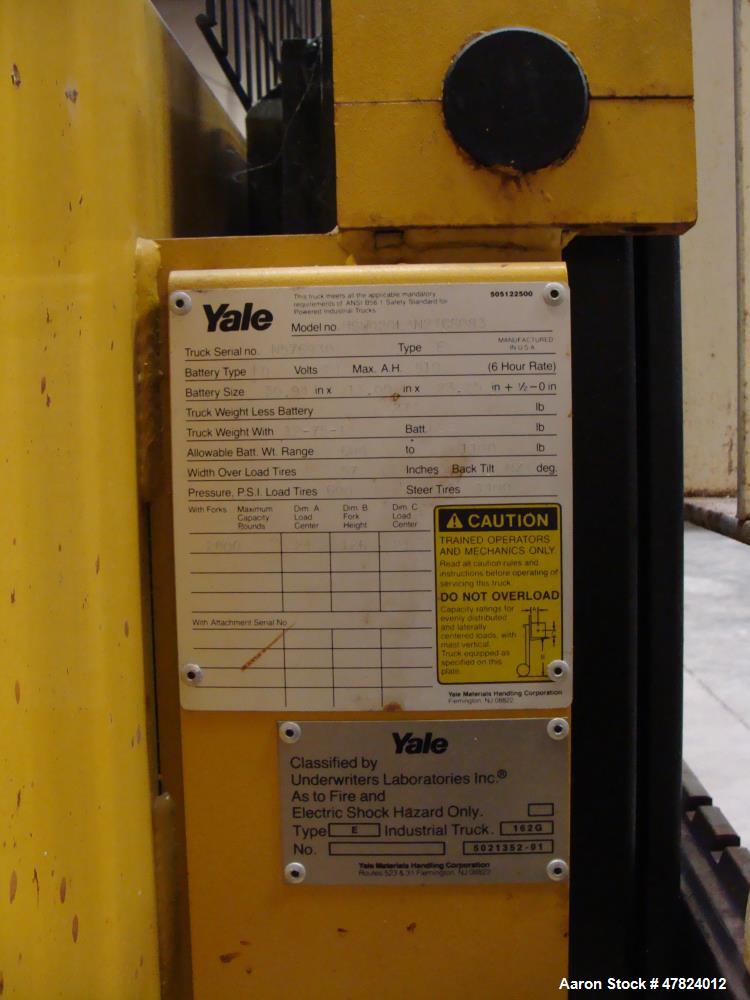 Used- Yale Aprox. 2,000 lb. Capacity 24 V Electric Sit-Down Forklift