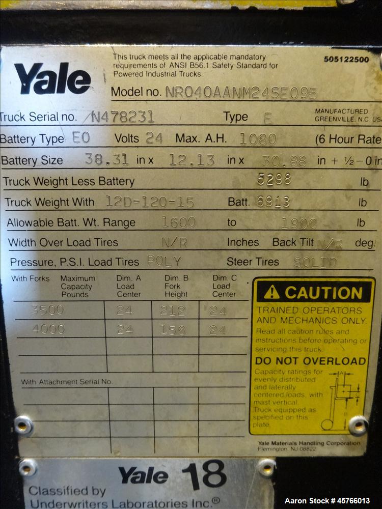 Used Yale Stand-Up Forklift